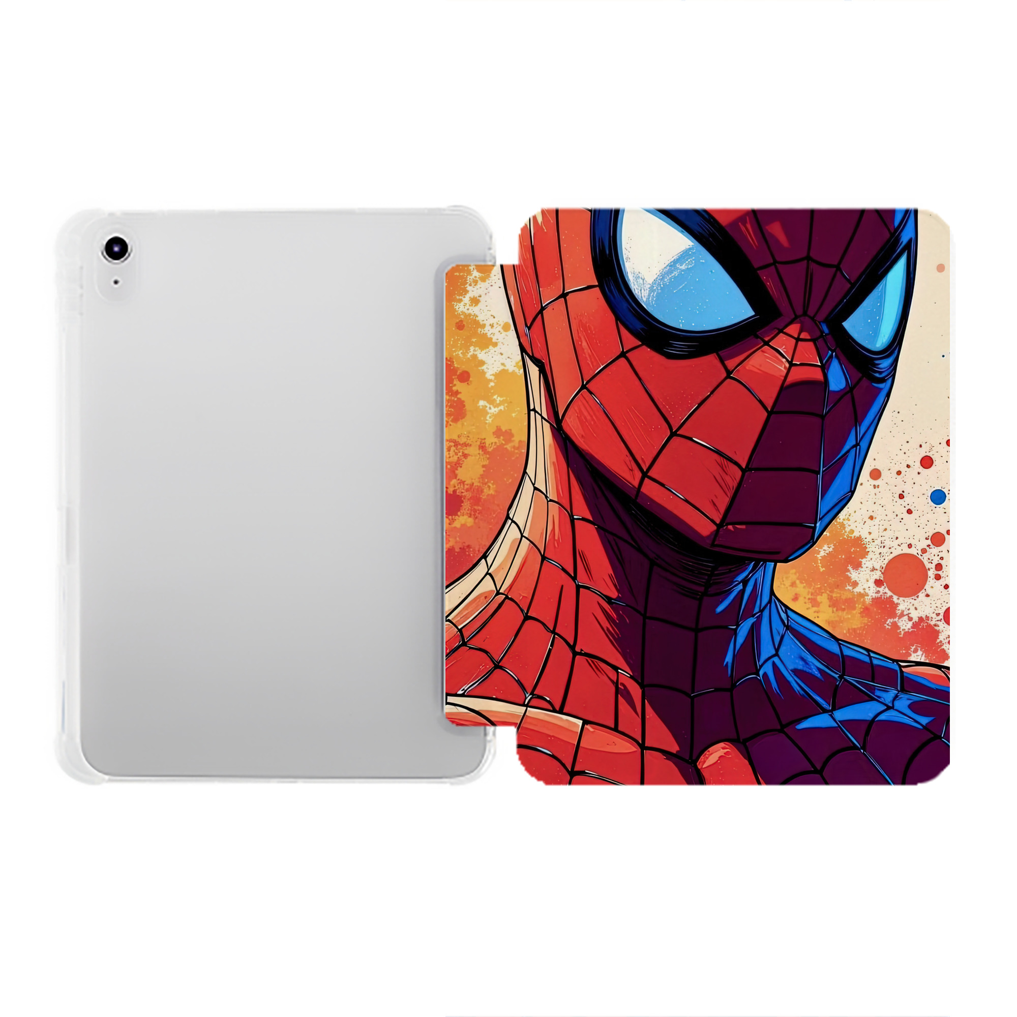 （画像用） Spider Man スパイダーマン IPad ケース ペン収納付き 三つ折りスタンド PUレザー×シリコン 対応機種9.5/10.5/10.9インチ